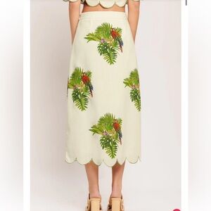 NEW farm rio midi parrot skirt